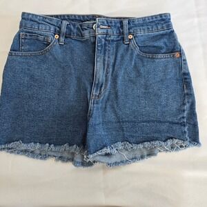 Wild Fable Denim Shorts Womens Size 8‎ Blue High Rise Frayed Hem Casual